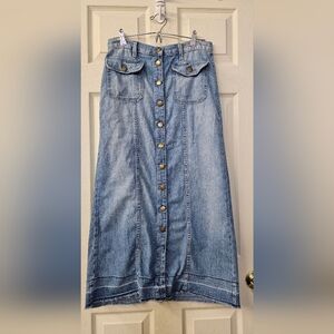 Current Brand Button-Down Maxi Denim Skirt- Size 30 Waist